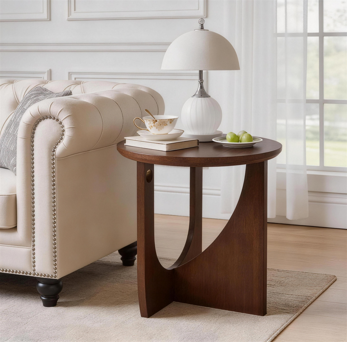 Solid Wood End Table Walnut