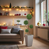 4FT Tall Artificial Boxwood Topiary Tree Large Faux Green Plant in Pot