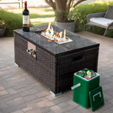 32" Propane Gas Fire Pit Table, 50000 BTU Rectangular Fire Pit