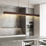 LED Pendant Light - Iron and Wood - Walnut Finish - 39" Dimmable