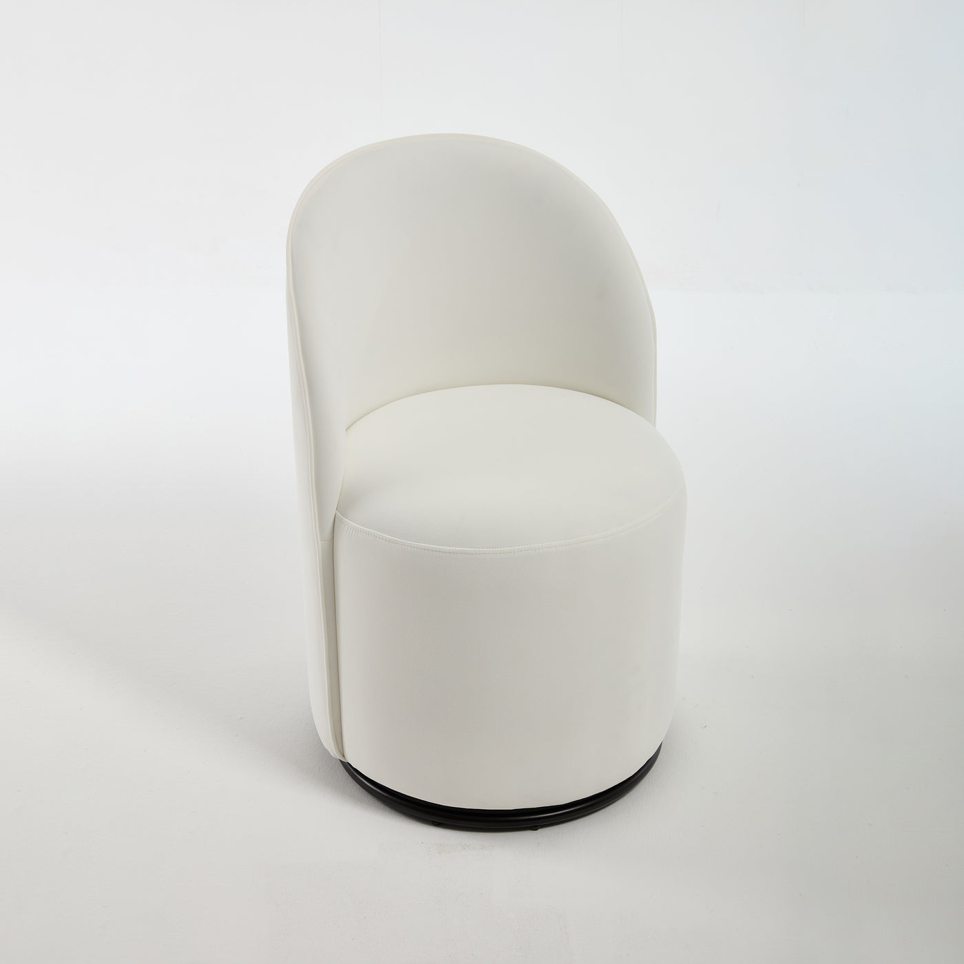 Mid Century Modern Velvet Barrel Chair 360 Swivel Armless
