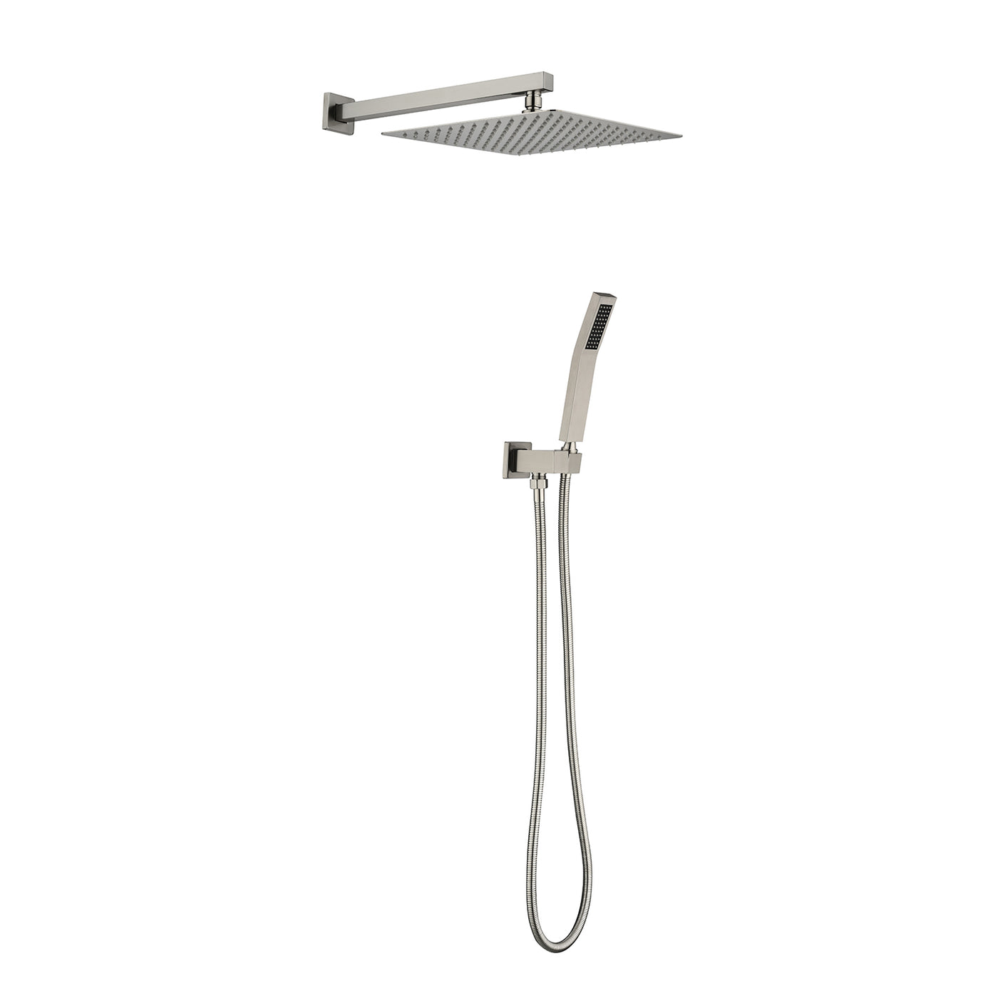 12 Inch Square Rain Shower Head with Handheld Showerhead