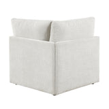 Modular Engineered Wood Sectional Sofa with Ottoman Beige 104"