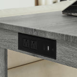 Solid Wood Bar Table Set Grey