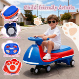 12V Kids ride on Electric Wiggle Car W/2-in-1 Smart Design,Controllable LED Ligh
