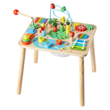 Montessori Activity Table for Toddler 1-3 Years Old, 13 in 1 Wooden Learn Activi