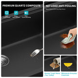 Quartz Bar Sink - 21" x 20" x 9-5/8" Black granite composite Workstation