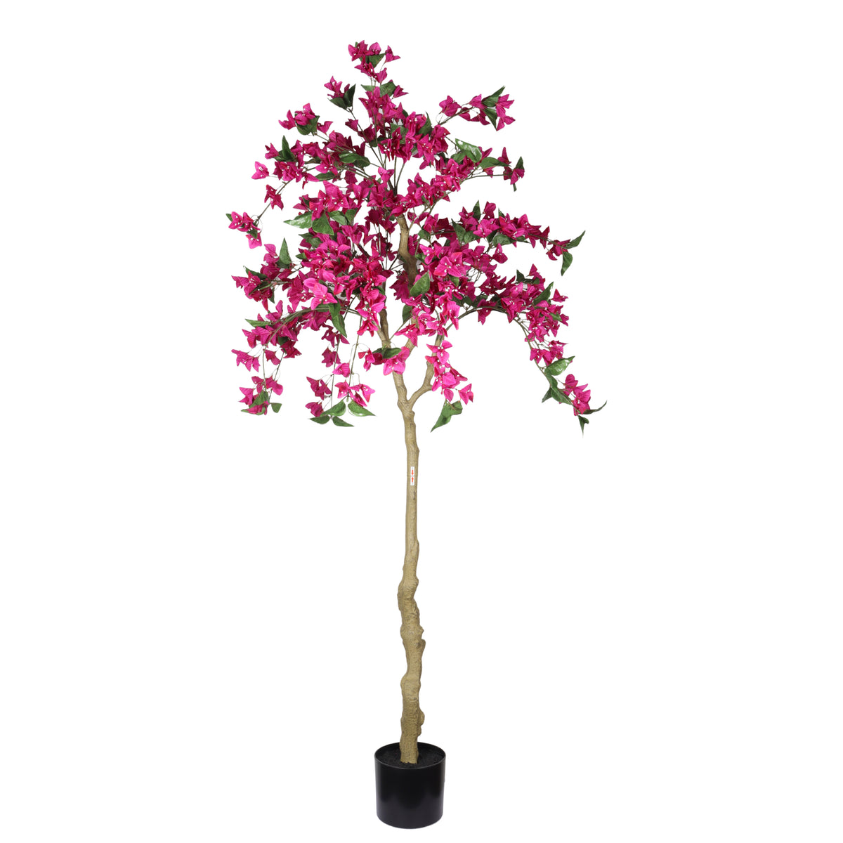 Artificial Bougainvillea Tree in Dark Pink with Green Leaves, Realistic Faux Pot