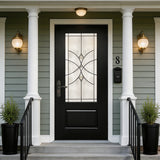 36"x80" Fiberglass Front Door with White 4-9/16" PVC Frame
