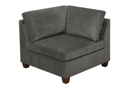 Grey Chenille Fabric Modular Corner Wedge Sectional Sofa