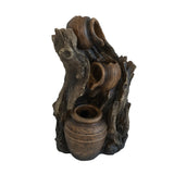 3 Tier Decorative Water Fountain with Pot Design, Brown