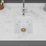 Quartz Kitchen Sink - 14.82" x 17.55" x 8.38" White Granite Composite