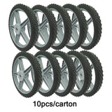 12" Spoked Plastic Wheel and Tire for Lawn Mowers Trolley Carts, 10 Pack