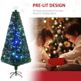 HOMCOM 6' Tall Douglas Fir Pre-Lit Artificial Christmas Tree with Realistic Bran