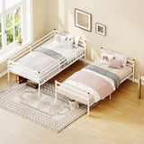 Twin Metal Bunk Bed White
