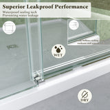 56-60"W x 72"H Frameless Sliding Shower Door Enclosure