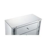 Console Cabinet - Glam - Mirrored with Faux Agate Inlay - 3 Drawers