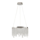 Crystal LED Chandelier 16" - Chrome, Adjustable 3000K-6000K