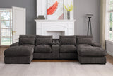 Modern Luxe Modular Sectional Sofa with Console & Recliners