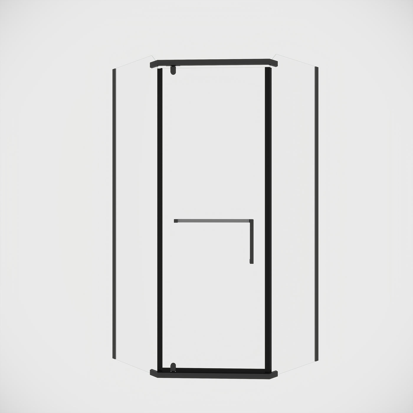Frameless Neo-Angle Pivot Shower Door 36x36x72 Matte Black