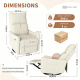 Velvet Recliner Swivel Power Beige