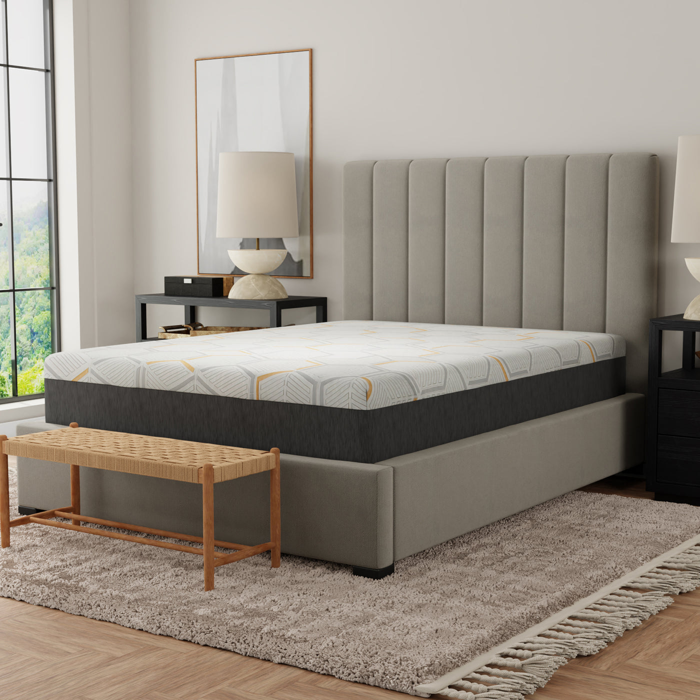 12' Copper Gel Cooling Memory Foam Mattress Twin Long