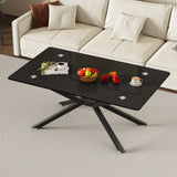 Glass Dining Table Black 43"