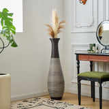 Hand-Woven PVC Rattan Floor Vase, 39.3 Inch Tall Decorative Vase
