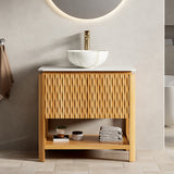 30" Bathroom Vanity&Sink, Freestanding Plywood Storage Cabinet