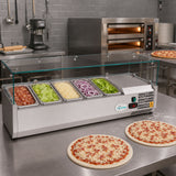 47" Refrigerated Condiment Prep Station, Countertop Topping Cooler