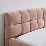 Queen Upholstered Platform Bed Pink