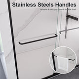 44"-48"W*72" H Semi-Frameless Double Sliding Shower Door, Bypass Shower Door