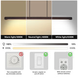 Modern LED Pendant Light - Walnut Wood - 51" with Remote