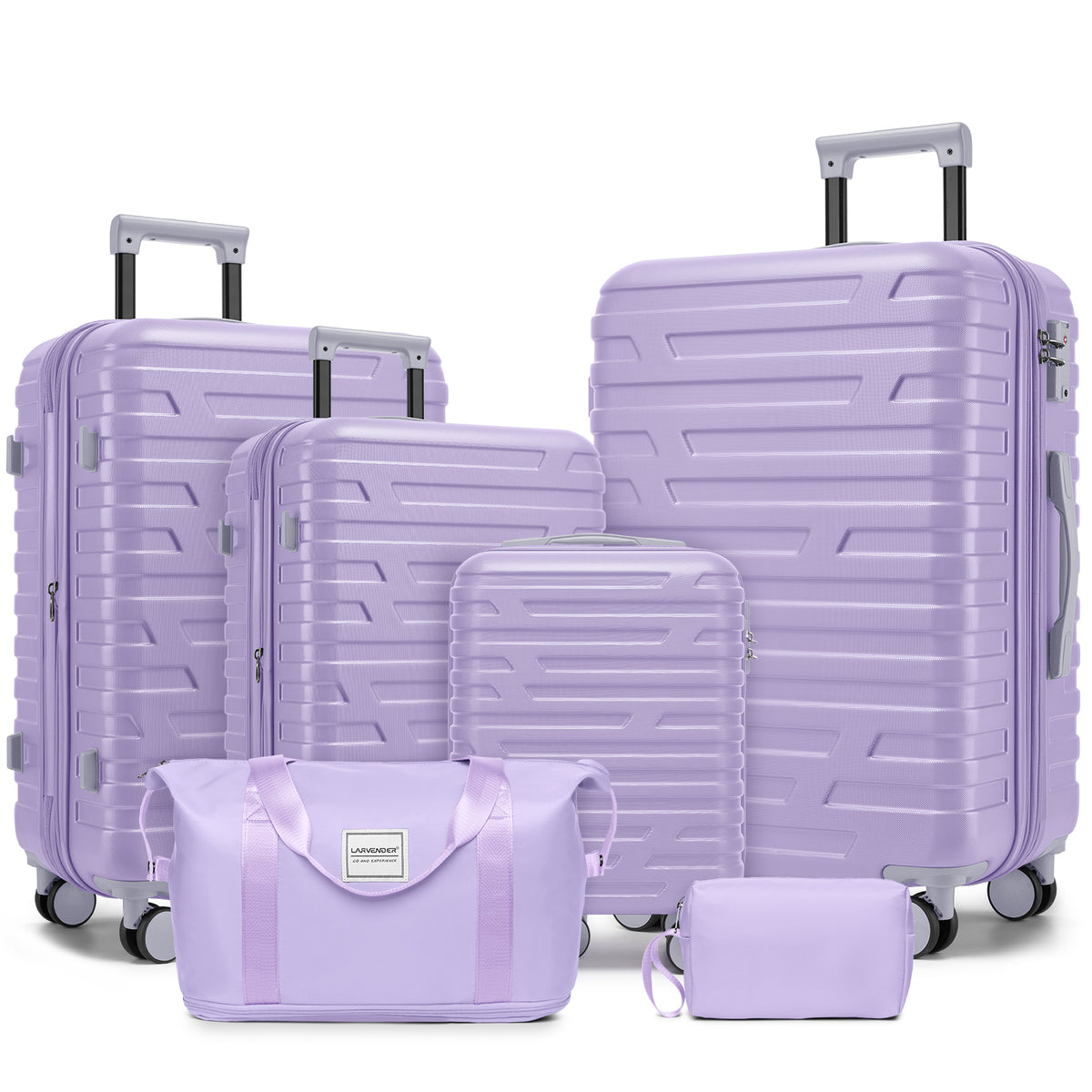 Luggage Sets 6 Piece with Duffel Bags, Hardside Expandable Suitcases with Spinne