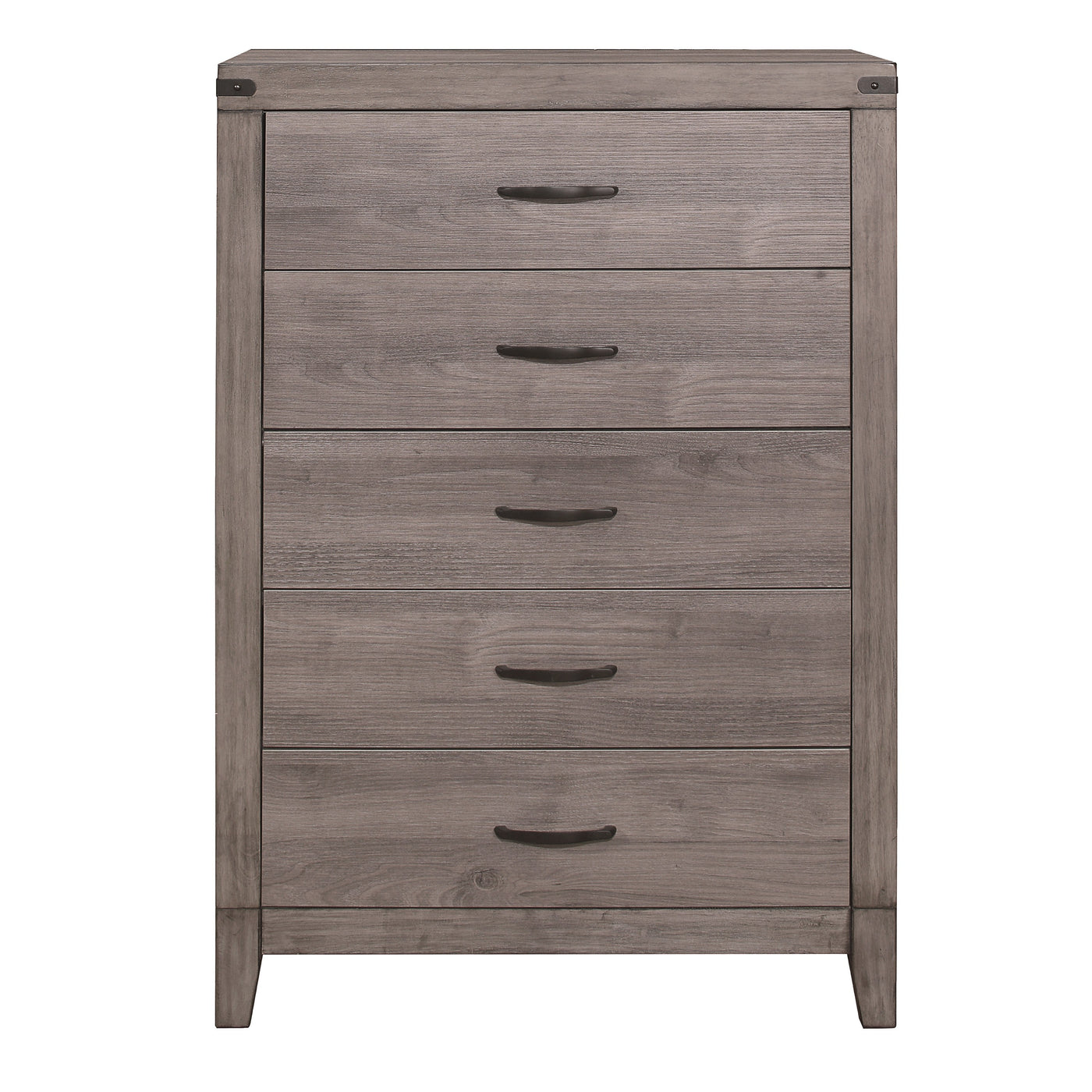 Brownish Gray 5 Drawer Bedroom Chest Melamine Dresser