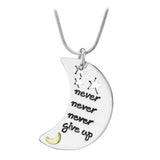 Never Never Never Give Up Sterling Necklace