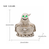 Halloween Ghost Storage Bowl Figurine, Spooky Candy Dish with LED Light for Hall