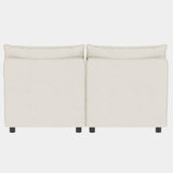 Chenille Loveseat with Storage Beige 68"