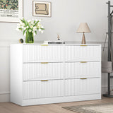 6-Drawer Engineered Wood Dresser White 47"