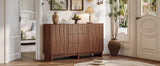59.1" Buffet Sideboard with 2 Doors and 3 Drawers, Walnut Finish
