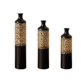 Set of 3 Metal Floor Vases 20.8in/24.8in/28.7in Height