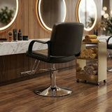 Barber Chair for Hair Stylist- 360° Swivel, Adjustable Height