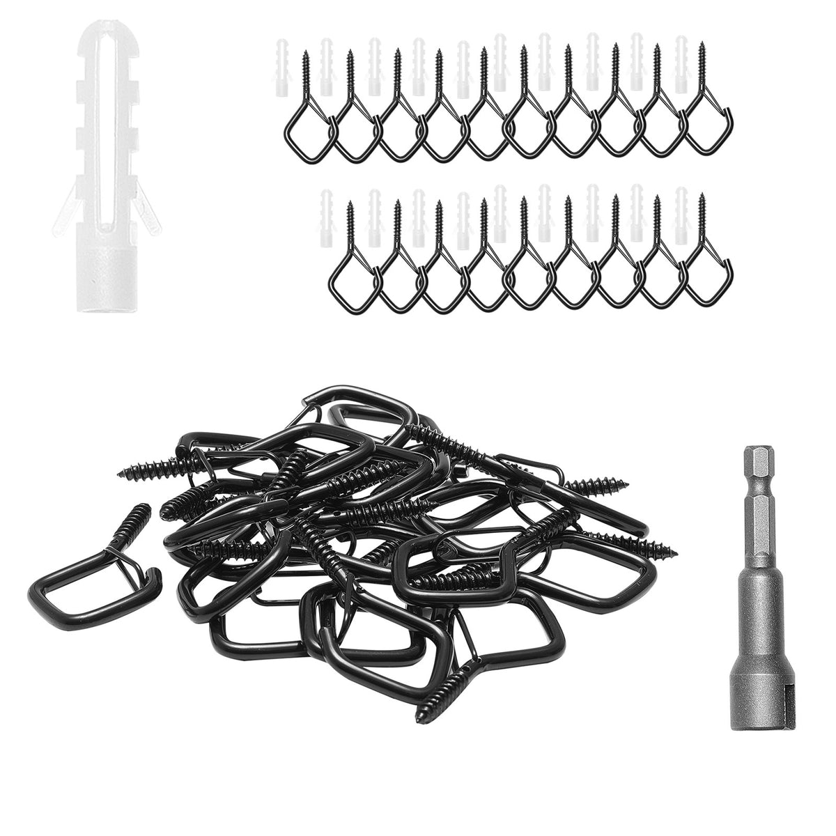 20 PCS Q-Hanger Hooks, 2.17 in Q Hanger String Light Hooks Outdoor, Heavy Duty O