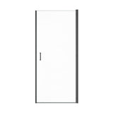 30" W x 72" H Semi-Frameless Circular Pivot Shower Door in Matte Black