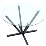 Glass Dining Table Black 48"