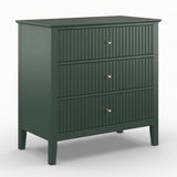3-Drawer Engineered Wood Nightstand Green