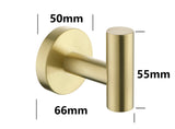 6 Pack Brushed Gold Bathroom Wall Hooks