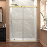 Brushed Gold Frameless Sliding Shower Door 55-60"W x 76"H 8MM
