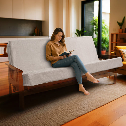 Memory Foam Full XL Futon Mattress Washable Cover