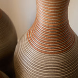 Hand-Woven PVC Rattan Vases, Set of 3 Brown Decorative Floor Vases